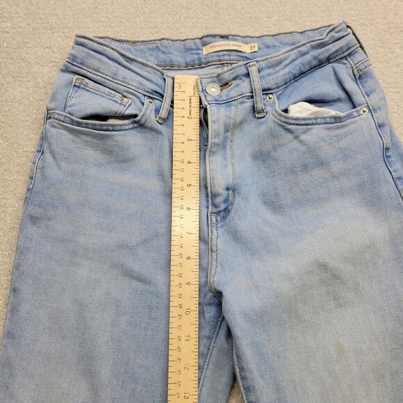 Levi’s 721 High Rise Skinny Jeans Women’s Light Blue Wash Distressed Size 27 - Picture 4 of 11